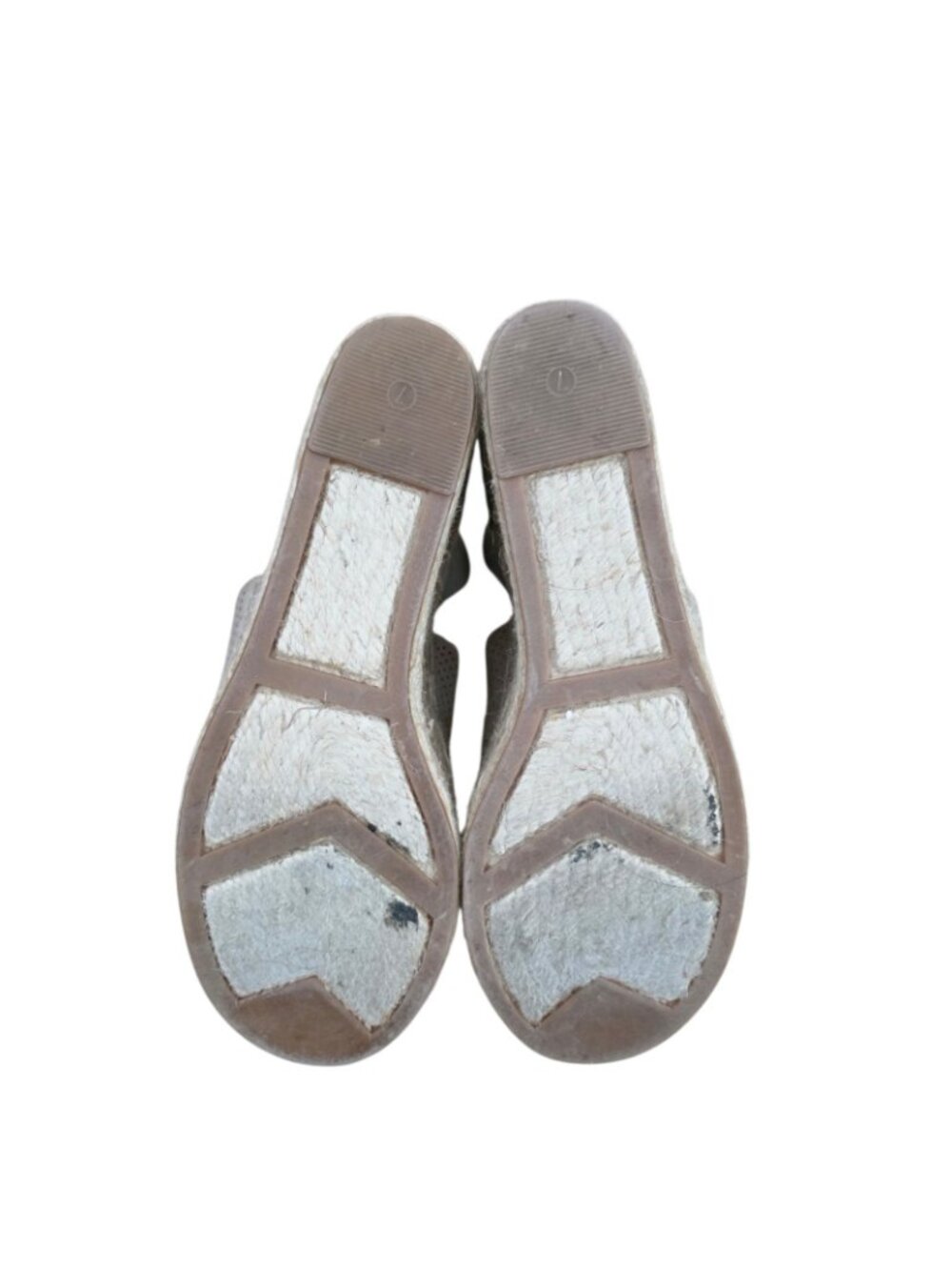 Marc Fisher Adalyne Perforated Suede Espadrille Wedge Sandals Taupe 7 Worn Once - Picture 6 of 6